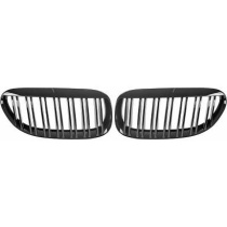 BMW 6-Serie E63/E64 03-10 Dubbelribbad Krom/Svart Sportgrill / Njurar Sport-Look DIEDERICHS